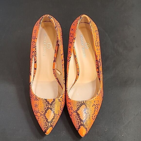 DAILY SEXY POINTE TOE THIN HIGH HEELED SNAKE PRINT SLIP-ON LADY PUMP STILETTOS - Picture 3 of 14